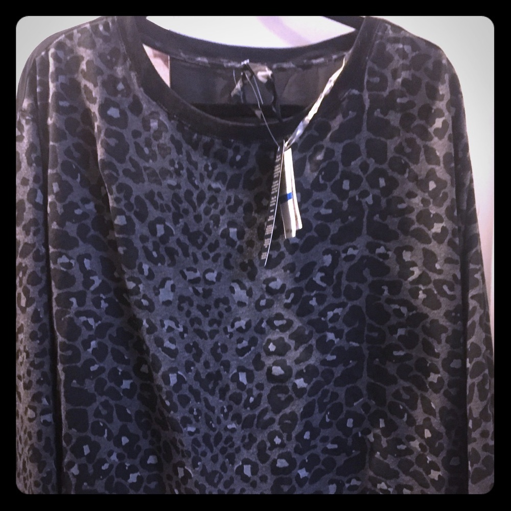 SEVEN7 Silver/Black Cheetah Top